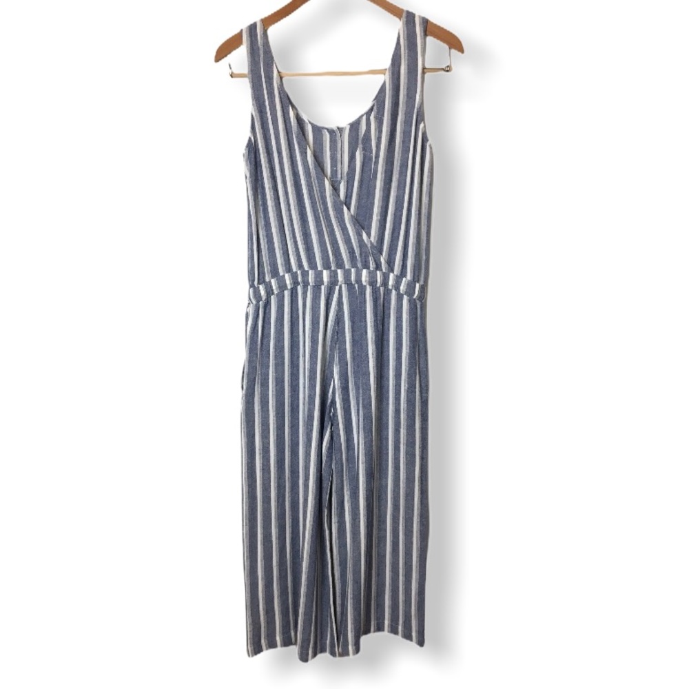 Anthropologie Cloth Stone Linen Jumpsuit Capri length - Picture 2 of 5